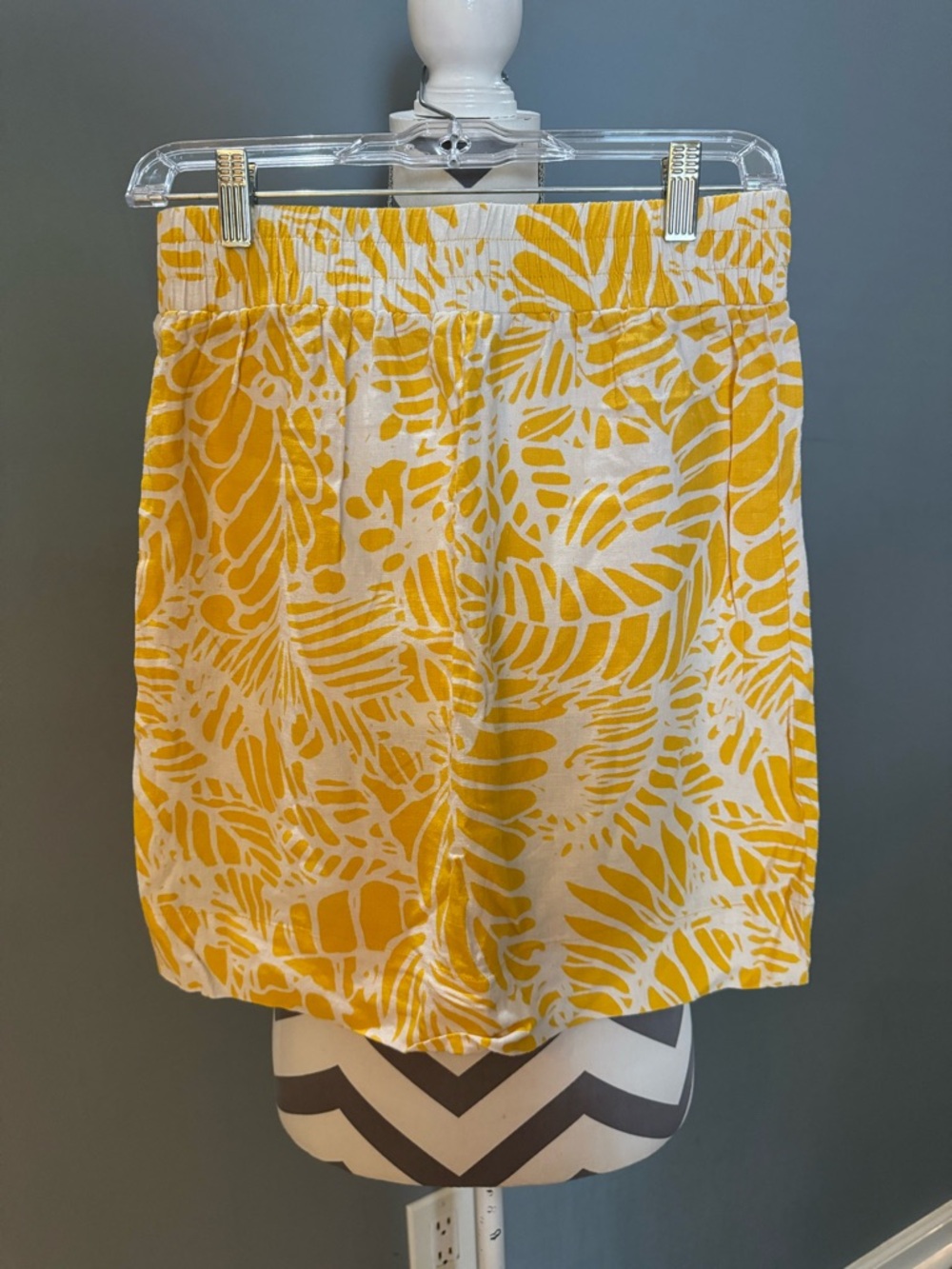 Bright Yellow Tropical Print Skirt
